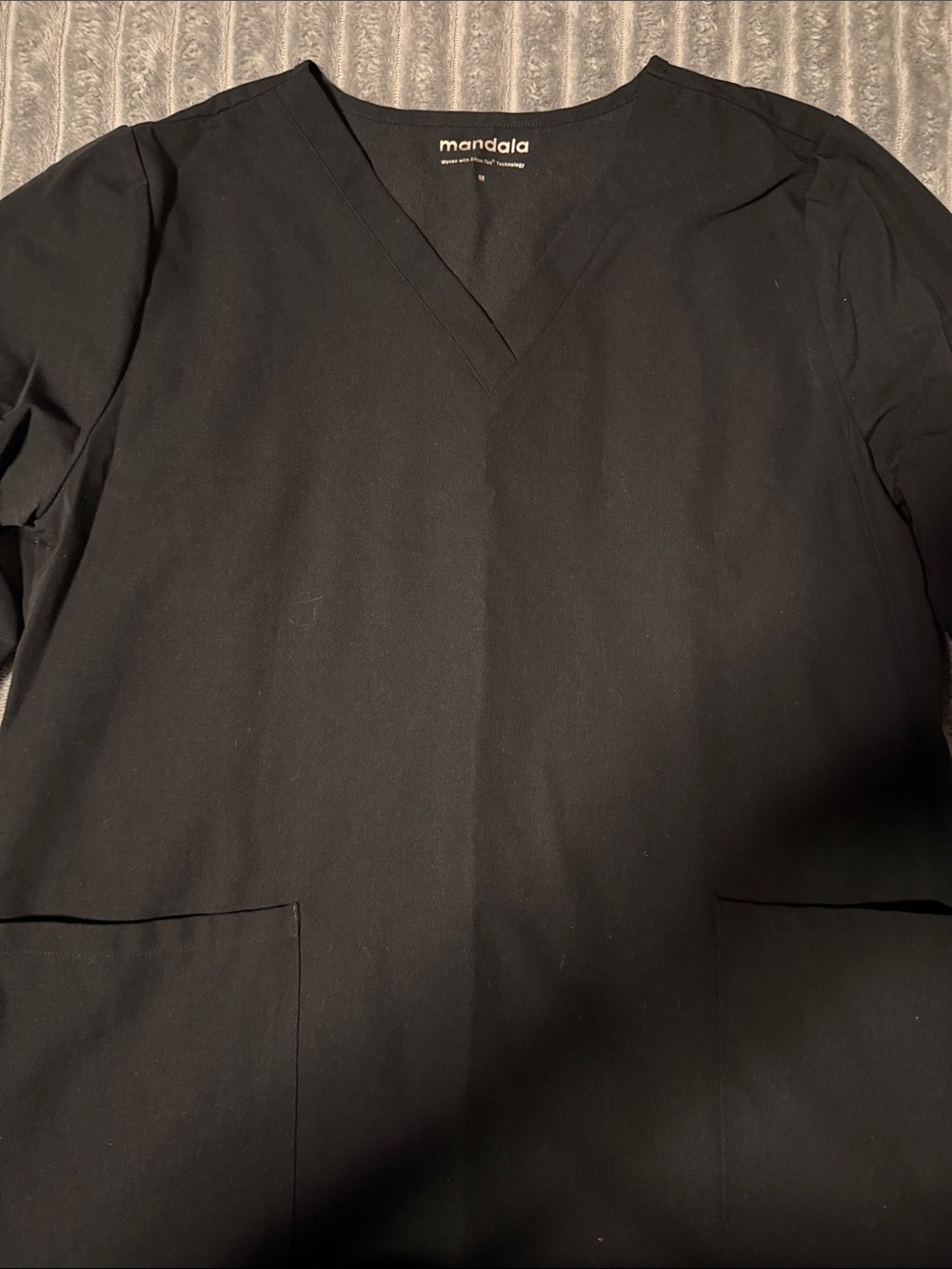 Mandala Women’s Black V-Neck long sleeve Scrub Top